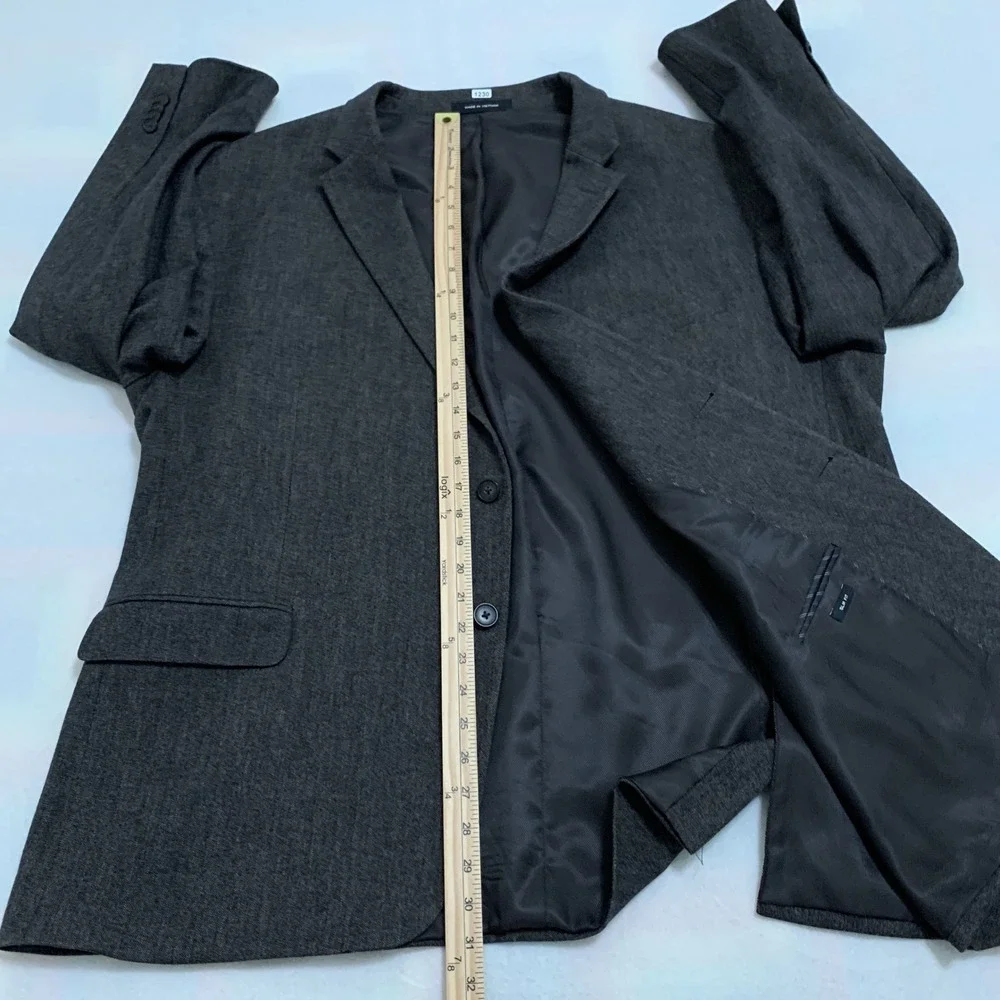 Kenneth Cole Awearness Men's 54R Slim Fit Gray Wool Blend 2-Button Blazer Jacket
